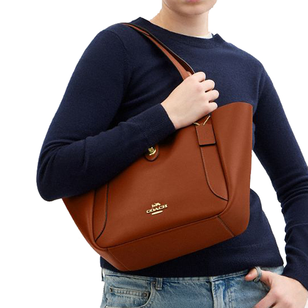 Coach Hadley Turnlock Tote Tan # CBH00