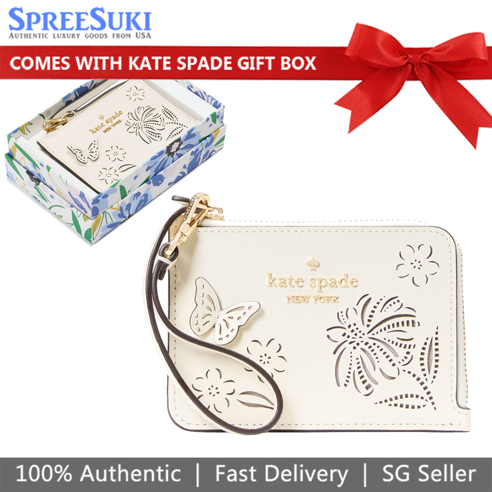 Kate Spade Boxed Madison Perforated Small Wristlet Meringue # KK962