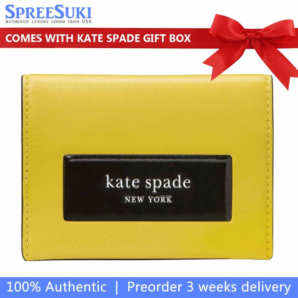 Kate Spade Label Card Case Trifold Wallet Tigers Eye # KI724