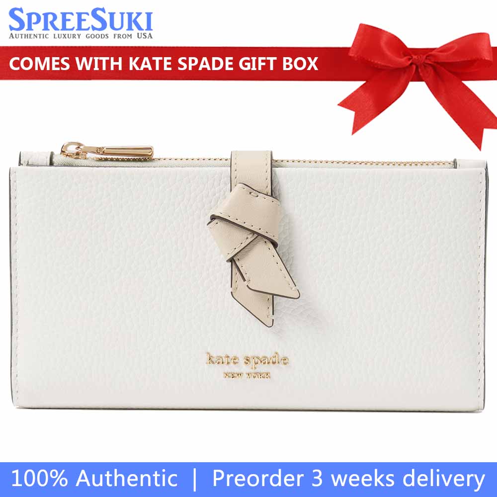 Kate Spade Knott Colorblocked Zip Slim Wallet Light Cream Multi # KH174