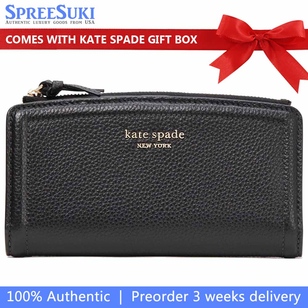 Kate Spade Knott Zip Slim Wallet Black # KD447