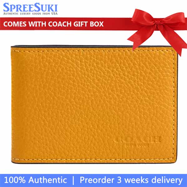 Coach Men Compact Billfold Wallet Buttercup # CM167