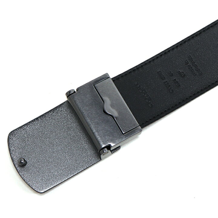 Coach Men Plaque Buckle Cut To Size Reversible Belt, 38 Mm Gunmetal Charcoal Black # CY941