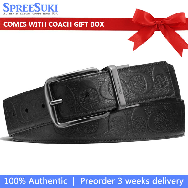 Coach Men Harness Buckle Cut To Size Reversible Belt 38Mm Black # CQ024