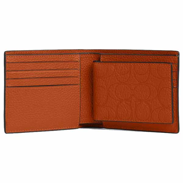 Coach Men 3 In 1 Wallet In Signature Leather Qb Toffee # CCG33