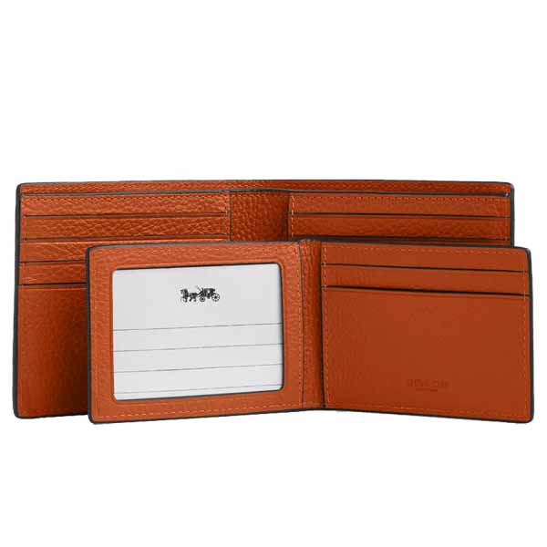 Coach Men 3 In 1 Wallet In Signature Leather Qb Toffee # CCG33