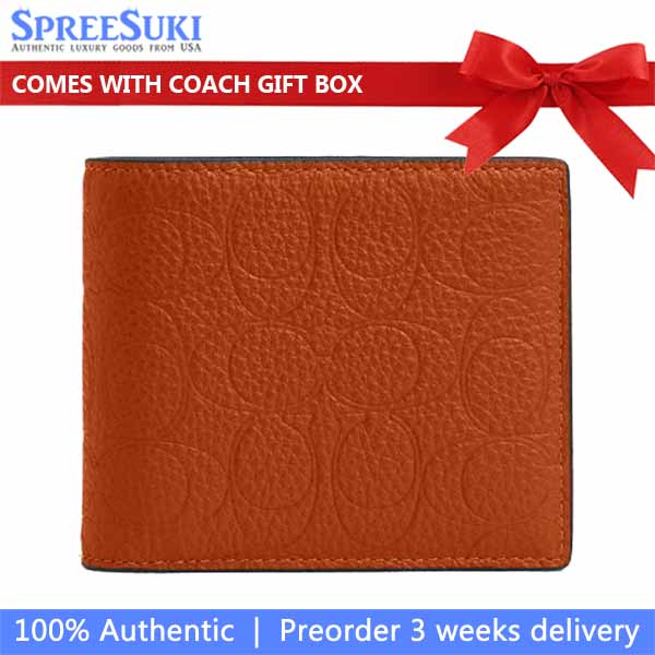 Coach Men 3 In 1 Wallet In Signature Leather Qb Toffee # CCG33