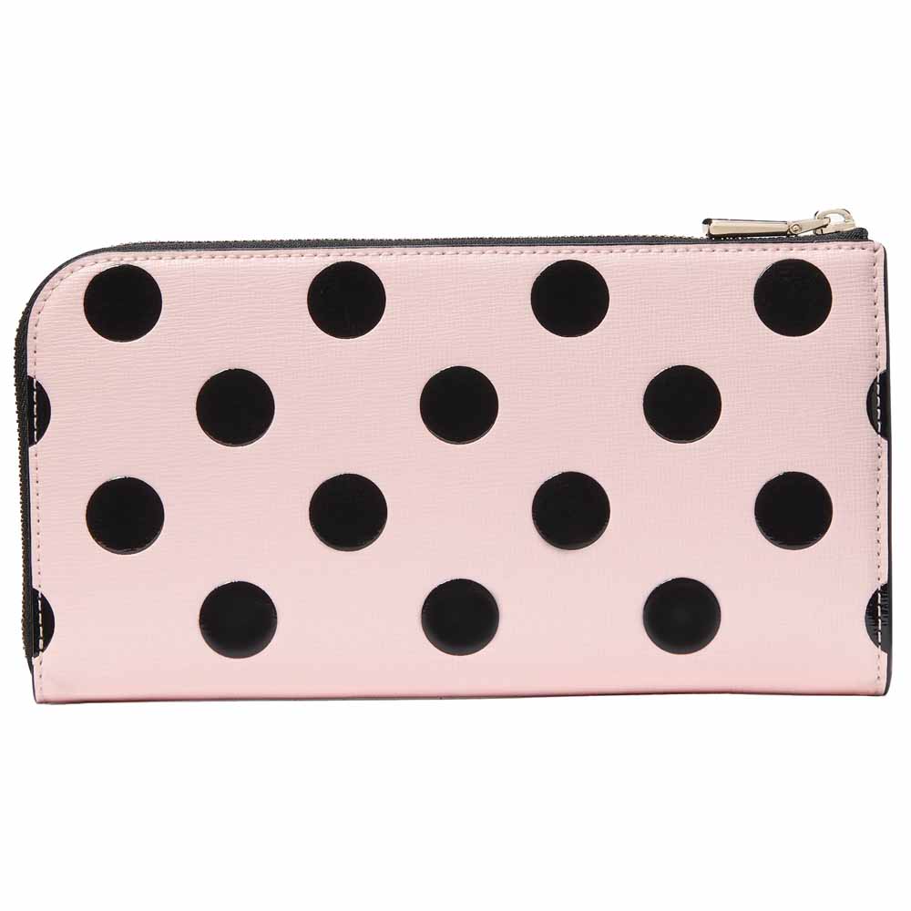 Kate Spade Devin Breezy Dot Zip Around Continental Wallet Black Multi # KJ926