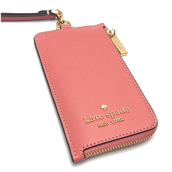 Kate Spade Madison Saffiano Leather Card Case Lanyard Terracotta Tile # KC573
