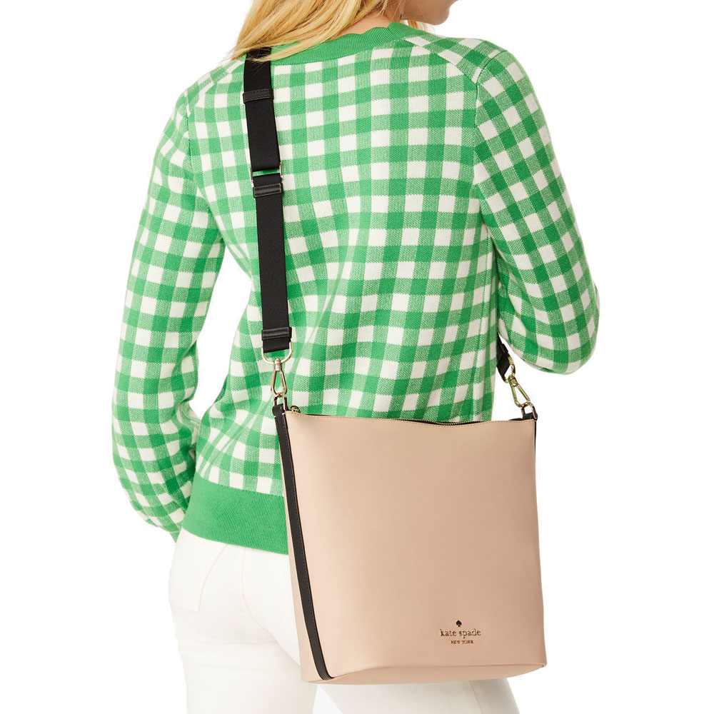 Kate Spade Chelsea Colorblock Large Duffle Crossbody Sling Bag Warm Beige Multi # KG459