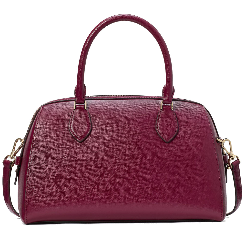 Kate Spade Madison Saffiano Leather Large Duffle Crossbody Blackberry Dark Red # KI830