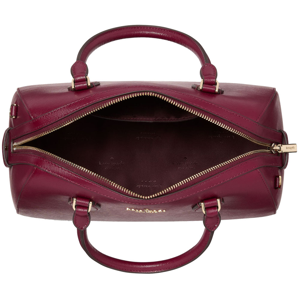 Kate Spade Madison Saffiano Leather Large Duffle Crossbody Blackberry Dark Red # KI830