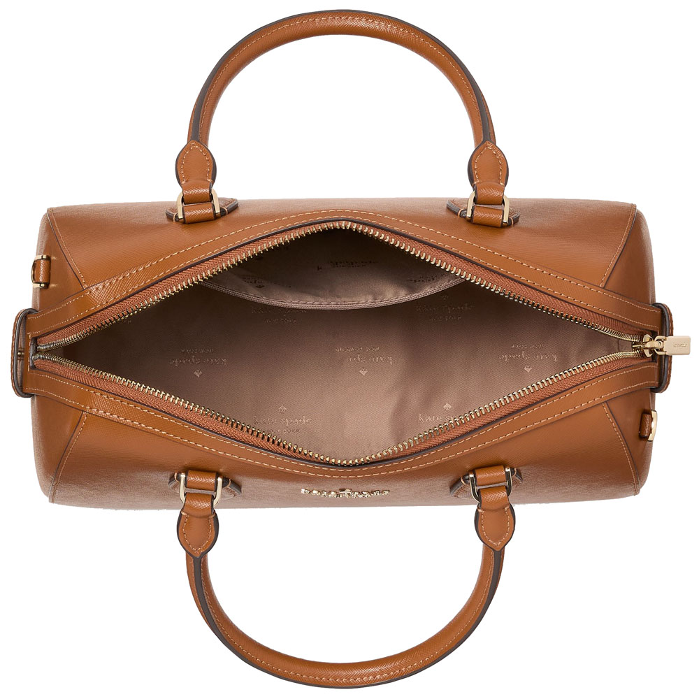 Kate Spade Madison Saffiano Leather Large Duffle Crossbody Sling Bag Cavern Clay Brown # KI830