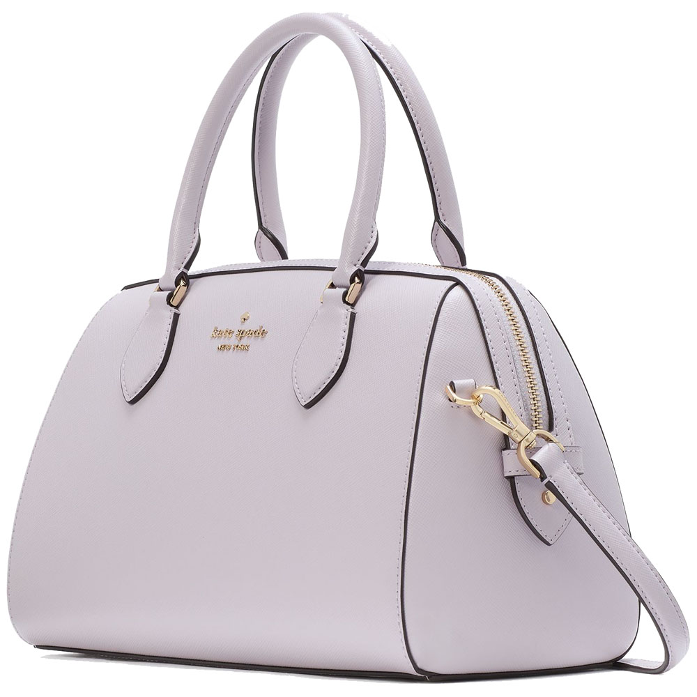 Kate Spade Madison Saffiano Leather Large Duffle Crossbody Sling Bag Pastel Lavender Lilac Light Purple # KI830