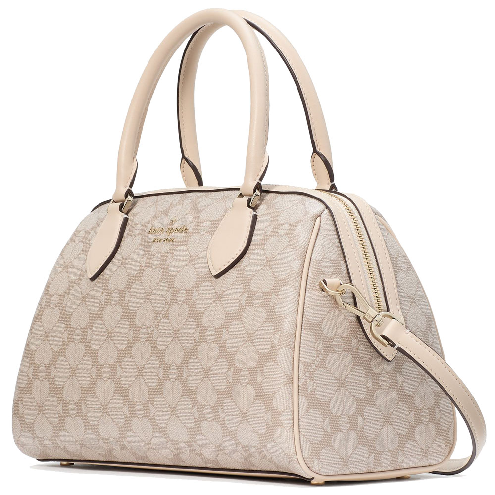 Kate Spade Signature Spade Flower Large Dolly Duffle Crossbody Sling Bag Dark Beige # KI831