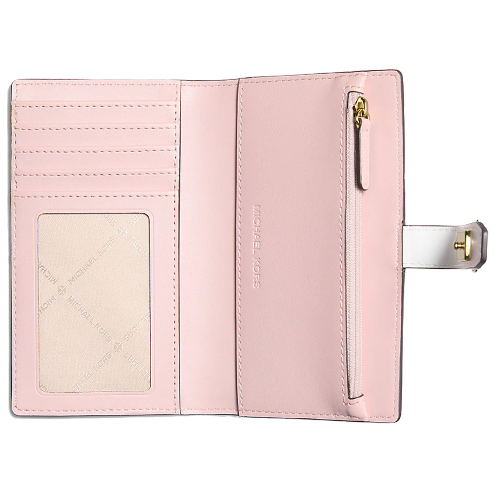 Michael Kors Greenwich Medium Signature Logo Wallet Powder Blush Multi # 35S5GGRF8Y