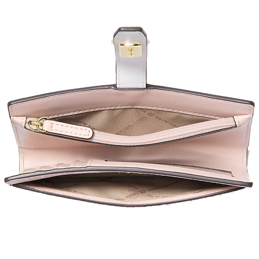 Michael Kors Greenwich Medium Signature Logo Wallet Powder Blush Multi # 35S5GGRF8Y