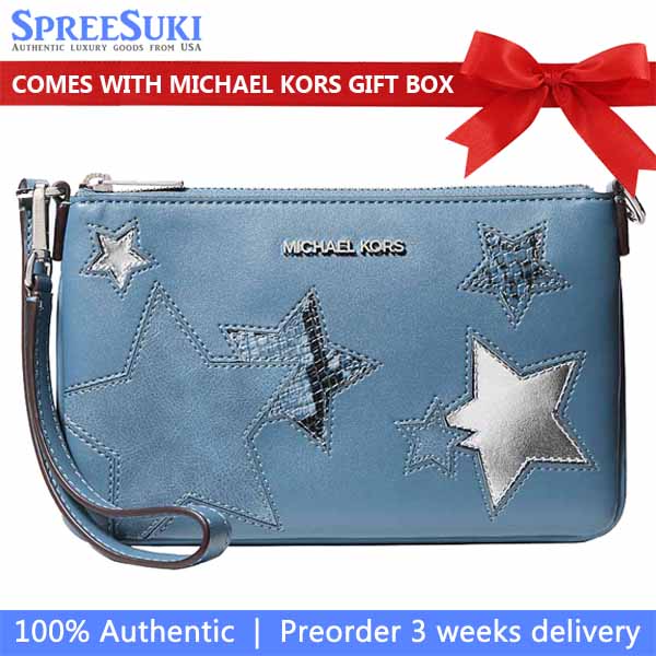 Michael Kors Jet Set Small Printed Wristlet Cornflower # 35F5STVW5L