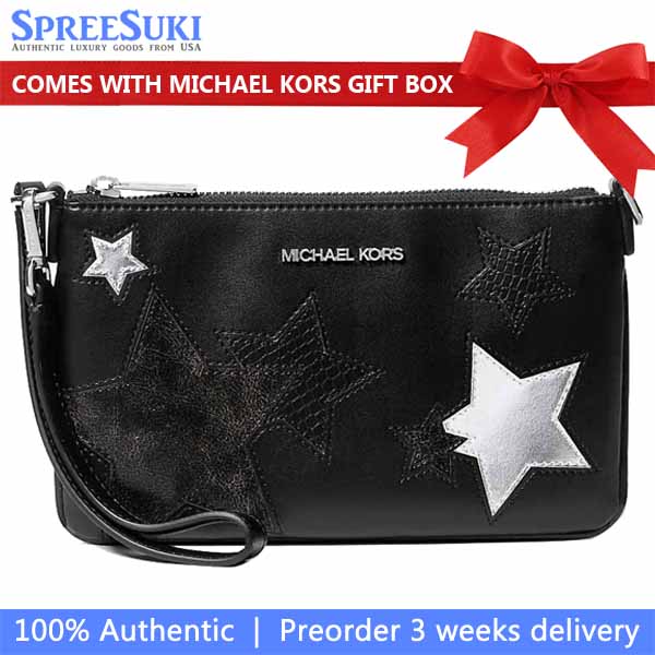 Michael Kors Jet Set Small Printed Wristlet Black # 35F5STVW5L