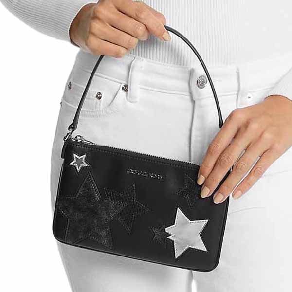 Michael Kors Jet Set Small Printed Wristlet Black # 35F5STVW5L