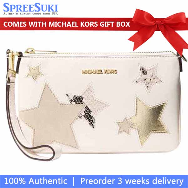 Michael Kors Jet Set Small Printed Wristlet Lt Cream # 35F5GTVW5L
