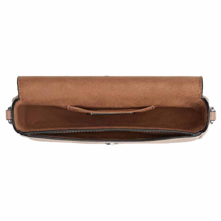 Coach Hailey Flap Bag In Signature Canvas Silver Sand Taupe # CAN70