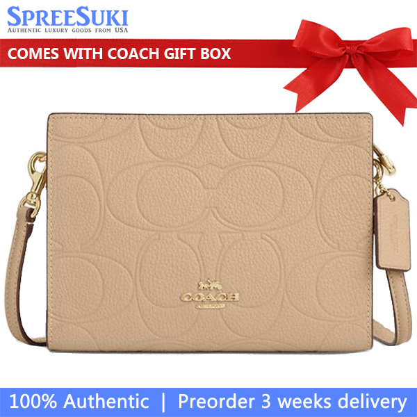 Coach Slim Crossbody Bag In Signature Leather Im Oat # CCI75