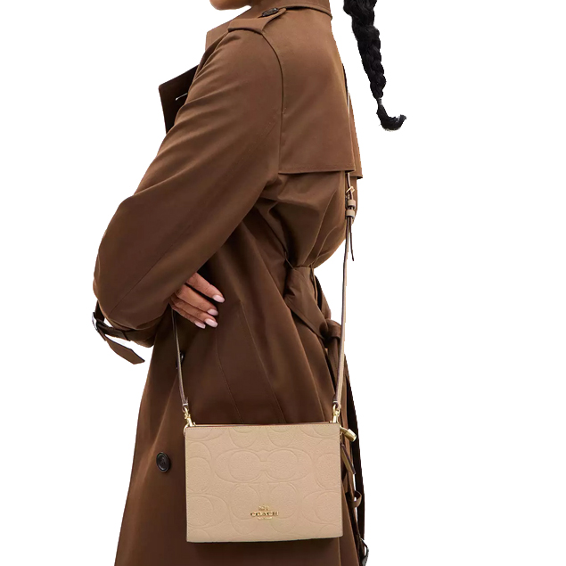 Coach Slim Crossbody Bag In Signature Leather Im Oat # CCI75