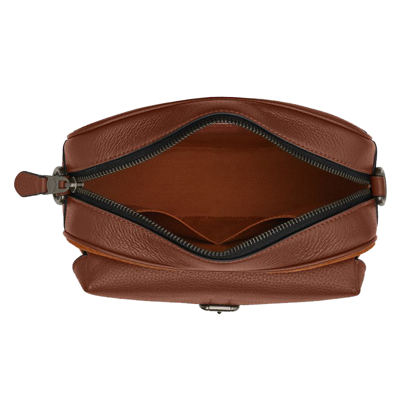 Coach Warner Crossbody Bag In Signature Suede Caramel Sable # CCG08