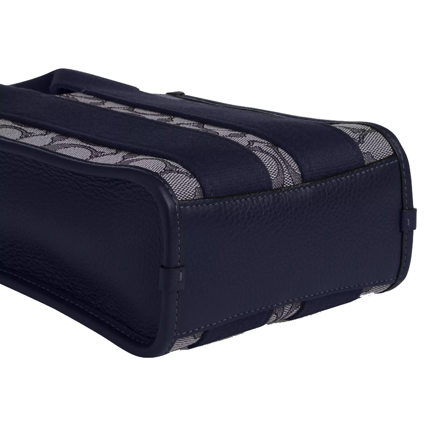 Coach Smith Mini Tote Bag In Signature Jacquard Navy Midnight Navy # CCL75