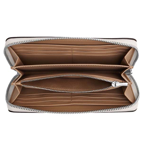 Coach Long Zip Around Wallet Silver Chalk # CR623