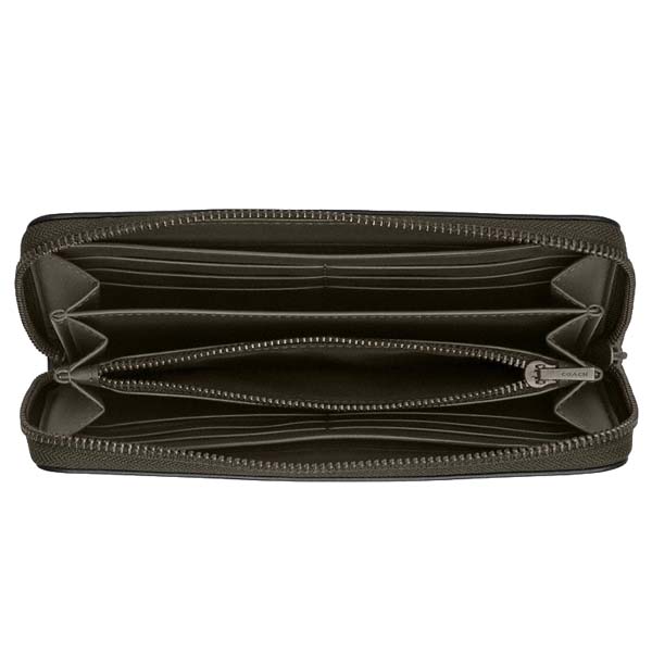 Coach Long Zip Around Wallet Qb Uniform Green # CR623