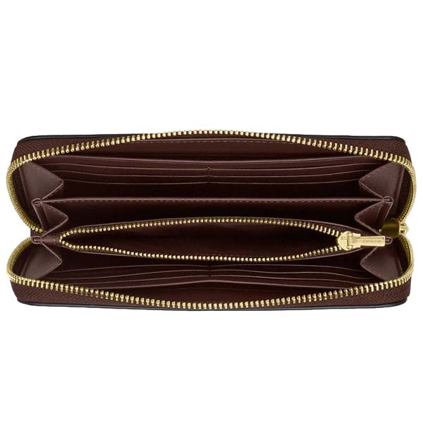 Coach Long Zip Around Wallet Maple # CR623