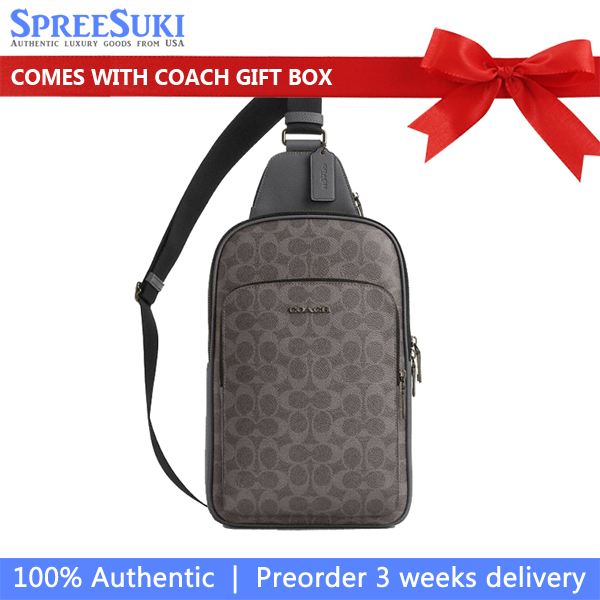 Coach Ethan Pack In Signature Canvas Grey Charcoal # CZ393