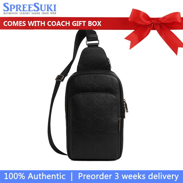Coach Ethan Pack In Signature Leather Gunmetal Black # CCF68