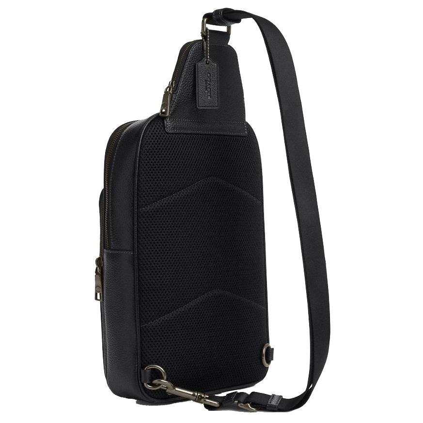 Coach Ethan Pack In Signature Leather Gunmetal Black # CCF68