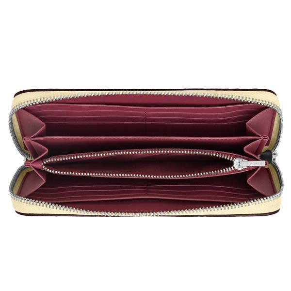 Coach Long Wallet Long Zip Around Wallet Signature Canvas Silver Hay # CW778