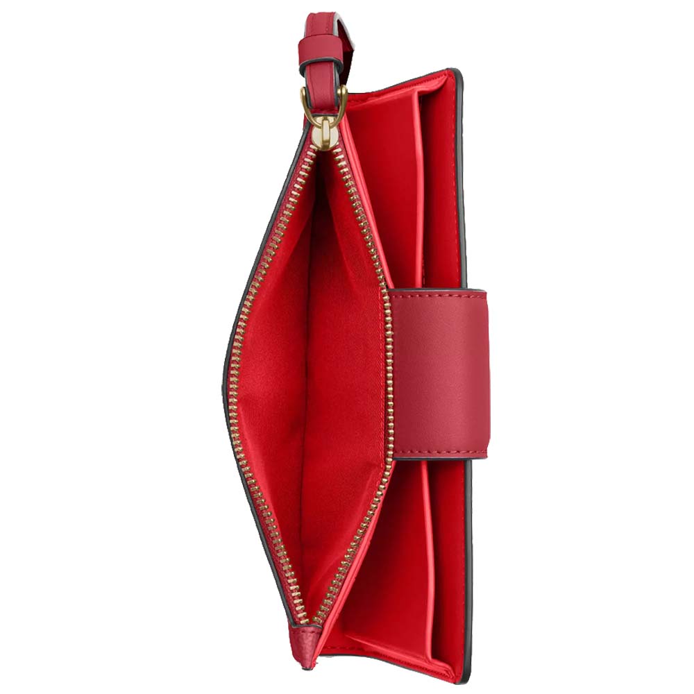 Coach Phone Wallet In Signature Canvas Walnut True Red # CW780