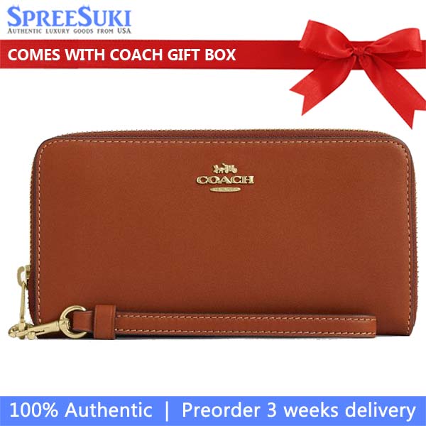 Coach Long Zip Around Wallet Tan # CBN98