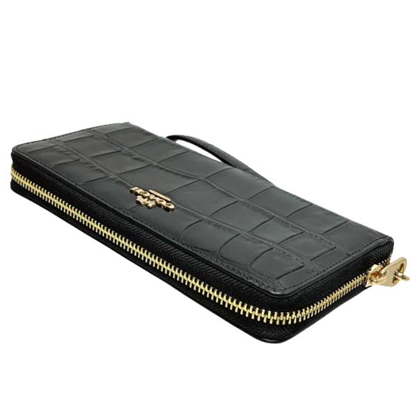 Coach Long Zip Around Wallet Black # CT083
