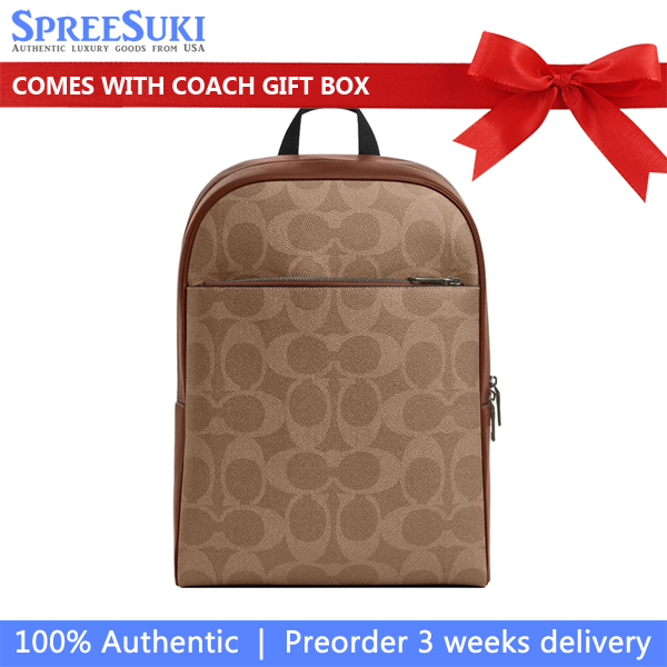 Coach Owen Backpack In Signature Canvas Tan Vintage Brown # CBI70