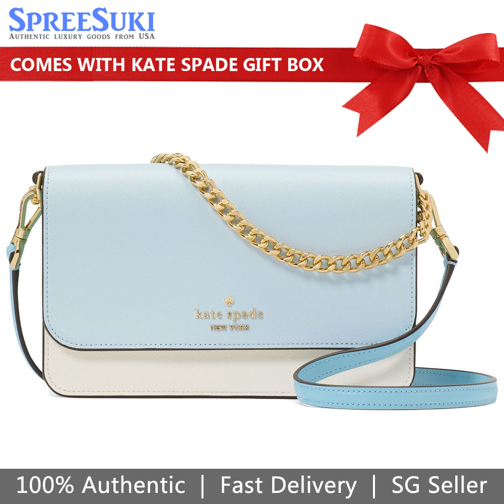 Kate Spade Crossbody Bag Sling Madison Small Flap Colorblock Crisp Sky Multi # KC517