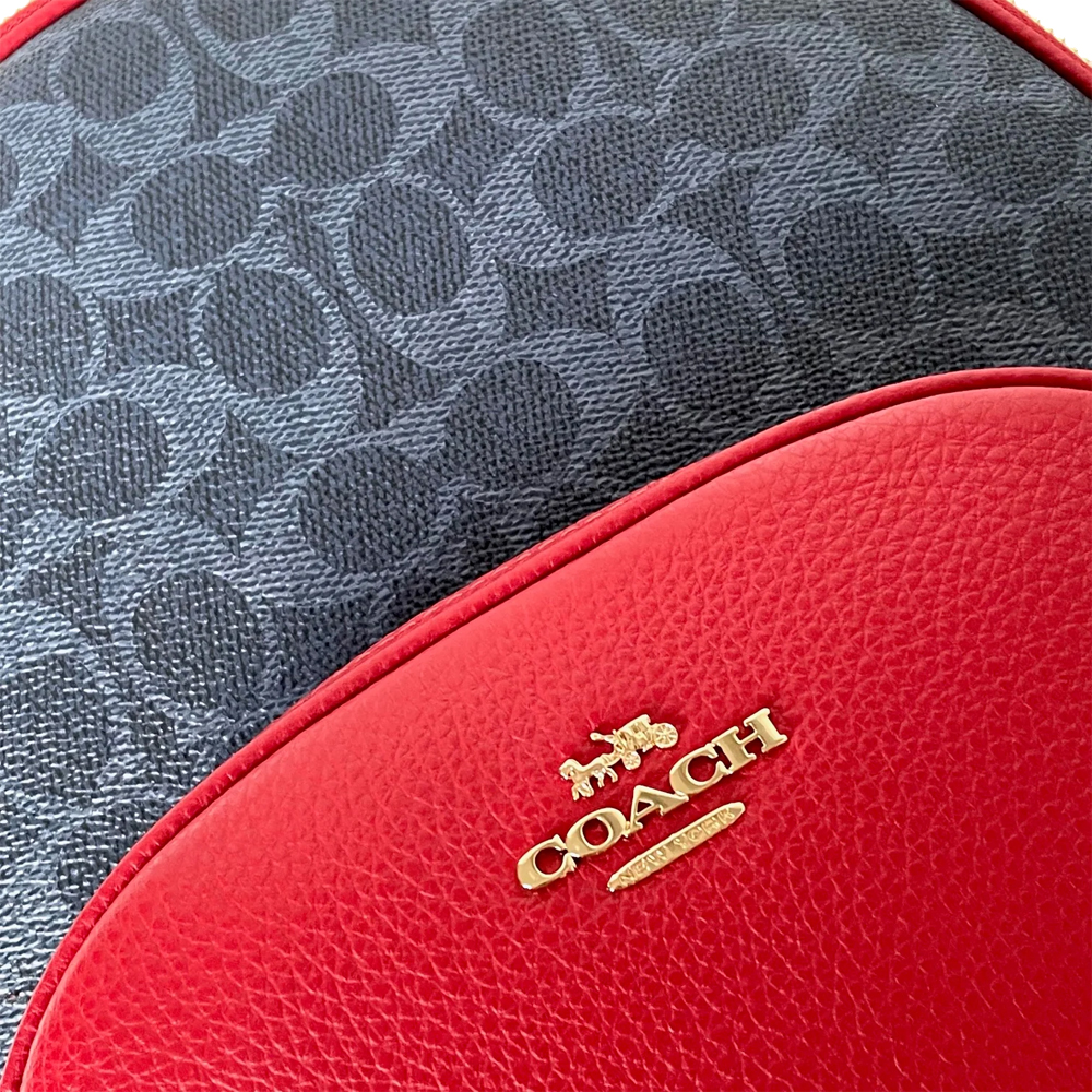 Coach Court Backpack In Signature Canvas Denim Bold Red # CZ176