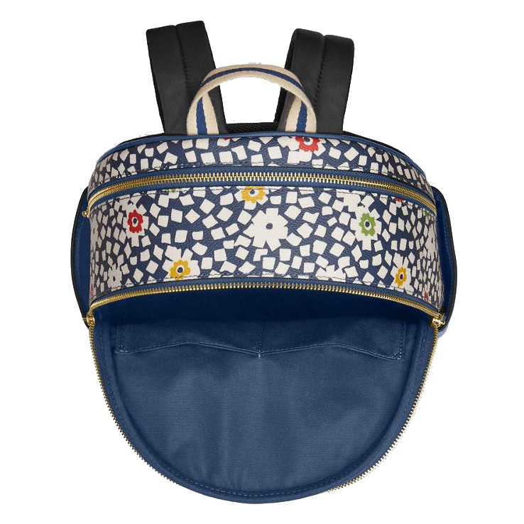 Coach Court Backpack With Floral Print Deep Blue Multi # CBM23