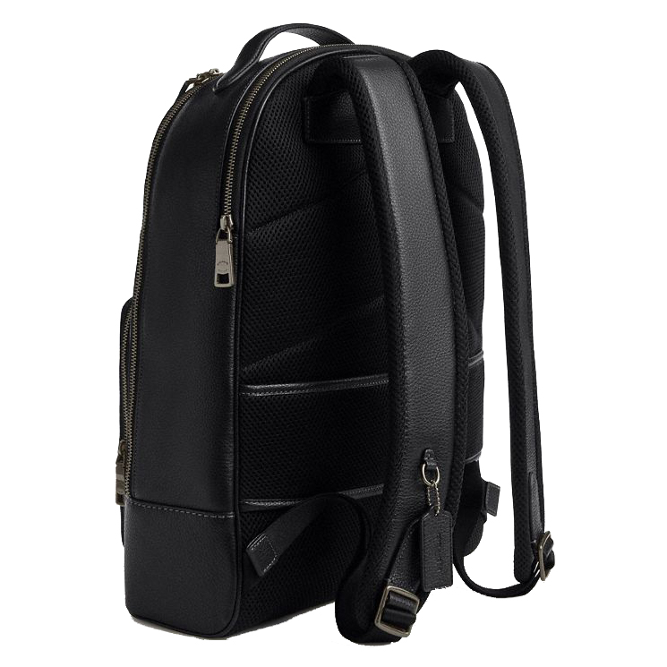 Coach Ethan Backpack In Signature Leather Gunmetal Black # CCF69