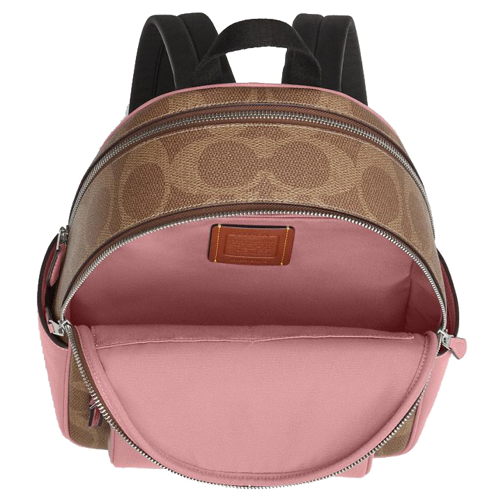 Coach Court Backpack In Maxi Signature Canvas Tan Dusty Pink # CCK72