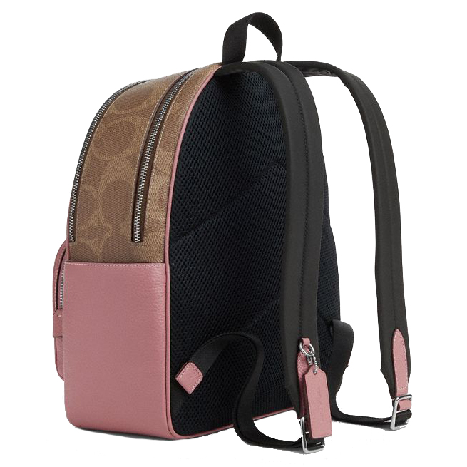 Coach Court Backpack In Maxi Signature Canvas Tan Dusty Pink # CCK72
