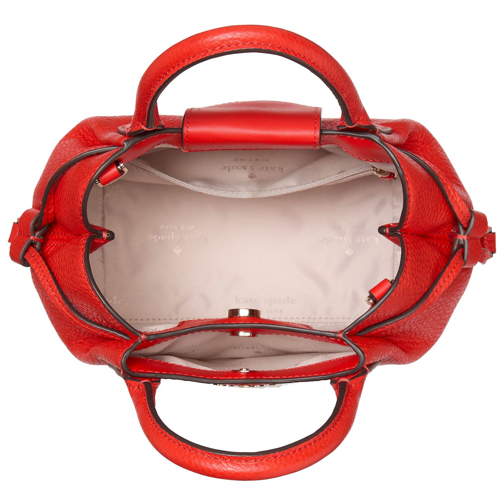 Kate Spade Crossbody Bag Sling Dumpling Pebbled Leather Mini Satchel Tomato Slice # KI859