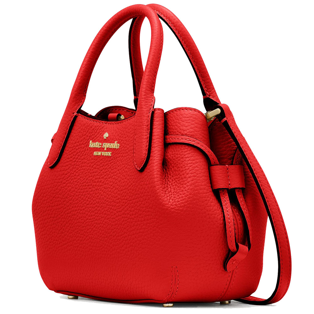 Kate Spade Crossbody Bag Sling Dumpling Pebbled Leather Mini Satchel Tomato Slice # KI859