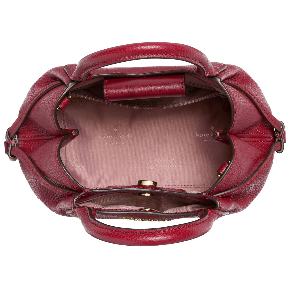Kate Spade Crossbody Bag Sling Dumpling Pebbled Leather Mini Satchel Red Jam # KI859